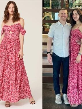 Fame and Partners Pink Floral Irina Flare Jumpsuit